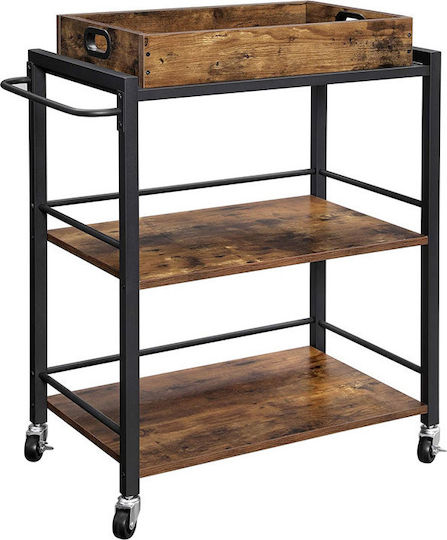 Vasagle Wooden 3-Tier Brown Trolley Vasagle Wooden 3-Tier Brown Trolley