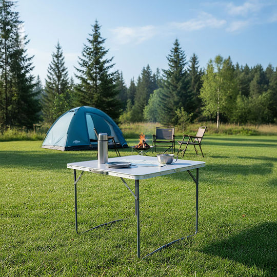 Relaxdays Tabel Pentru Camping Pliabil 68.5x70x50cm Negru