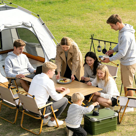 Relaxdays Masă Din Oțel Pentru Camping Pliabilă 44x120x60cm Gri