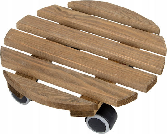 Esschert Design Дървена Поставка За Саксии Кафява С Колела 28.8x28.8см