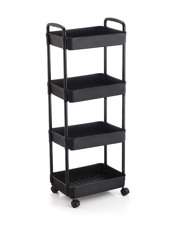 Chios Hellas Metallic Kitchen Rack 4 Tiers Black 41x28x103cm