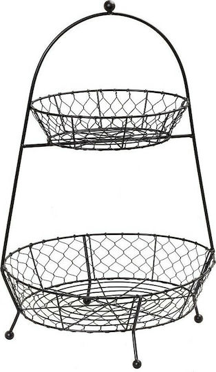 Espiel Metallic Kitchen Rack 2 Tiers Black 34x26x52cm