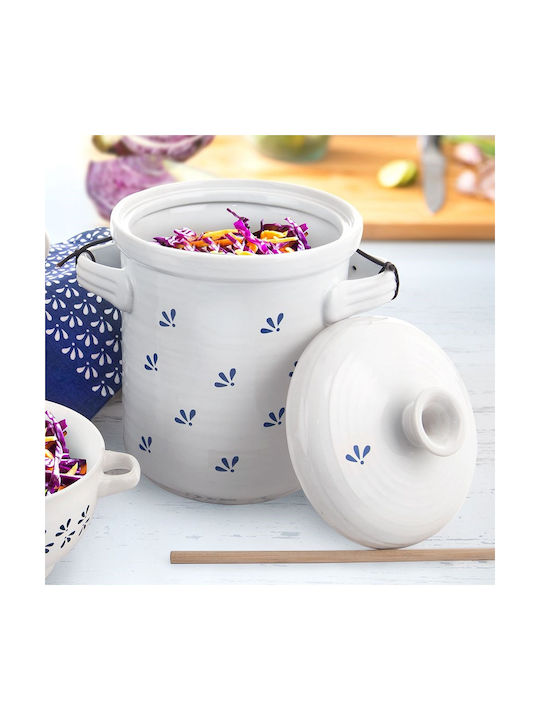 Orion General Use Vase with Lid Ceramic White 2800ml
