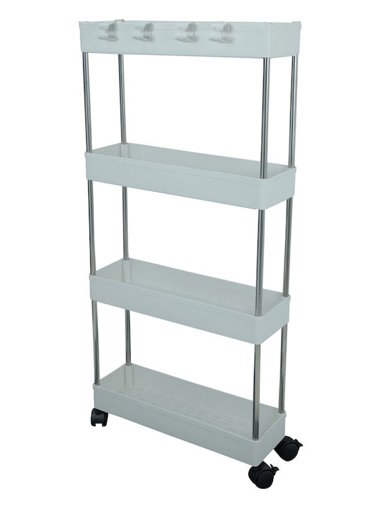 Uncle George Uncle George Kitchen Cart Plastic 4 Tiers White 40x13x87cm