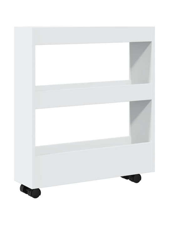 vidaXL Wooden Kitchen Trolley 3 Tiers White 60x18x70cm