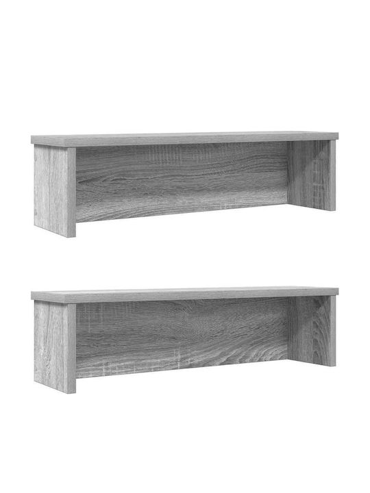 Vidaxl Rafturi de Bucătărie Suprapozabile 2 Bucăți Sonoma Gri 60x15x16 cm Gri