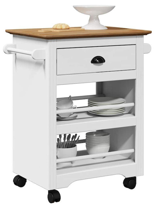 vidaXL Wooden Kitchen Rack 4 Tiers White 67.5x45x80cm