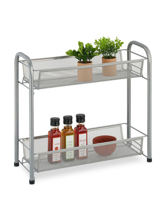 Relaxdays Metallische Tischbasis 40x44x17,5 cm Grau