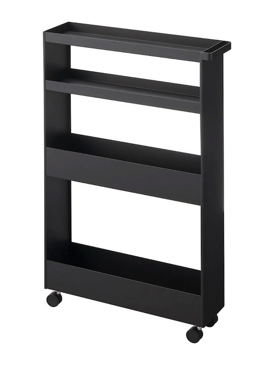 Yamazaki Metallisches Küchenwagen Mit 4 Ebenen Schwarz 48x13x80,5cm