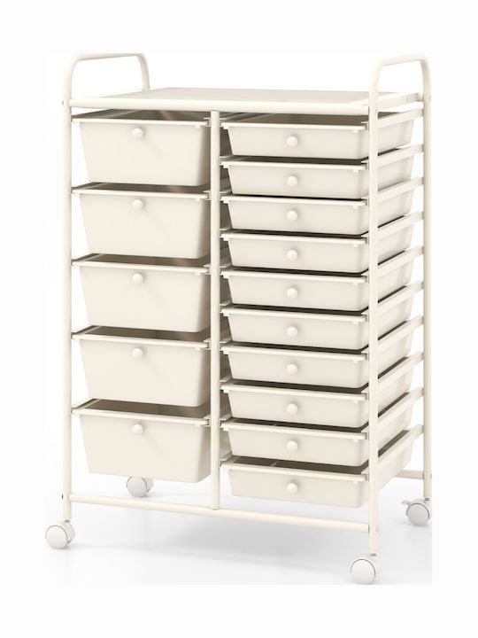 Costway Metallische Kleine Aufbewahrungsmöbel Schubladen M63xB37xH87cm
