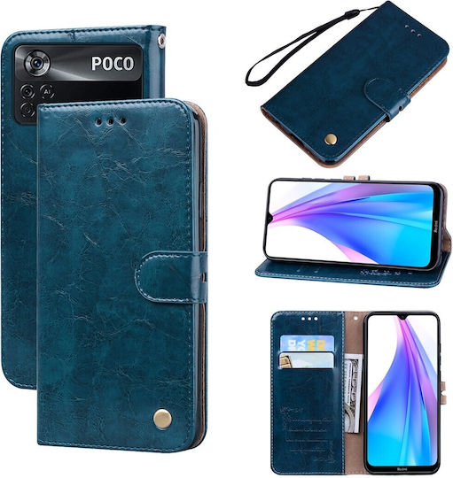 Book Tempered Glass Μπλε (Poco M4 Pro)