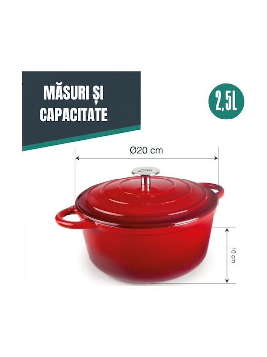 Lacor Deep Cast Iron Pot 2.5lt / 20cm