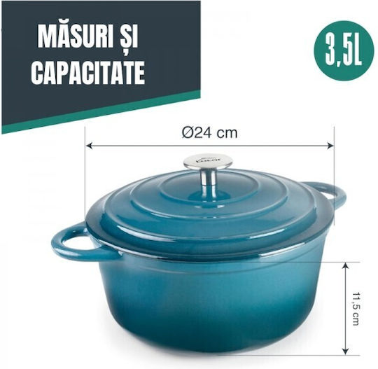 Lacor Tiefkochtopf aus Gusseisen 3,5l / 24cm