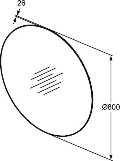 Ideal Standard Στρογγυλός Καθρέπτης Μπάνιου 80x80cm