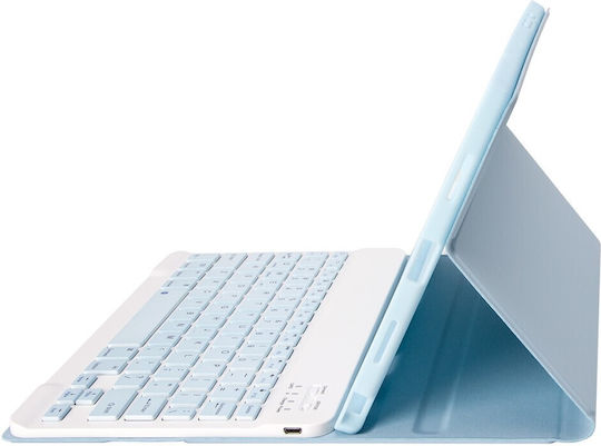 Bluetooth Klappdeckel mit Tastatur Hellblau (Samsung Galaxy Tab A11 Plus)