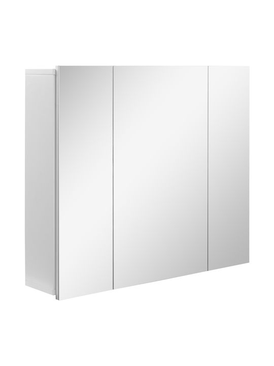 Kleankin Rectangular Bathroom Mirror with Shelf & Cabinet 70x60cm White