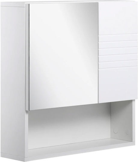Kleankin 834-369 Καθρέπτης από MDF με Ράφι & Ντουλάπι 54x55cm Weiß Kleankin 834-369 Καθρέπτης από MDF με Ράφι & Ντουλάπι 54x55cm Weiß
