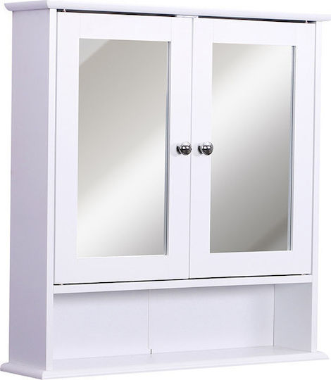 Kleankin 834-182 Ορθογώνιος από MDF με Ράφι & Ντουλάπι 56x58cm Λευκός