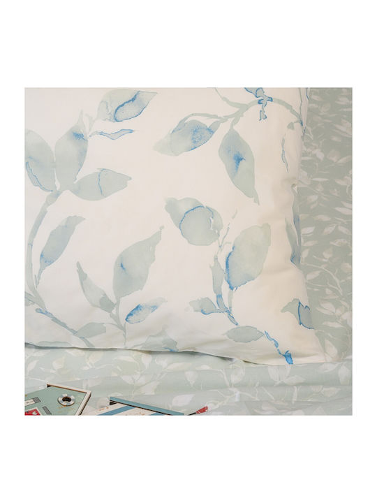 Melinen Cotton Duvet Cover Set 165x245cm Single with Pillowcase Pearl Pearl Blue