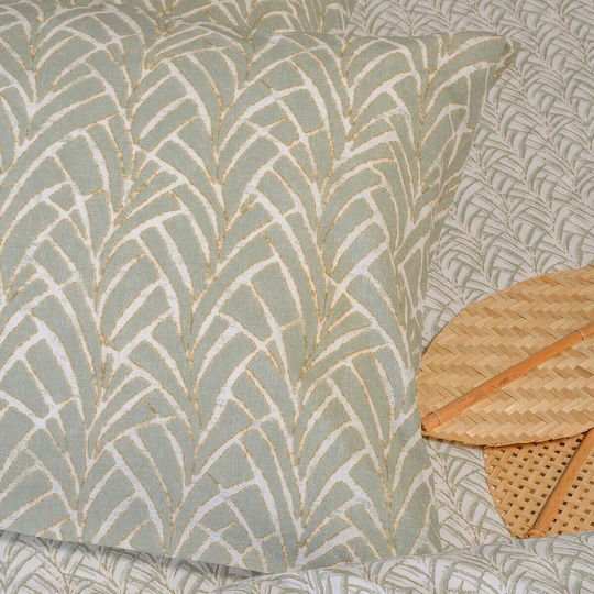 Melinen Σετ Παπλωματοθήκη Βαμβακερή 165x245cm Μονή με Μαξιλαροθήκη Coral Coral Aqua
