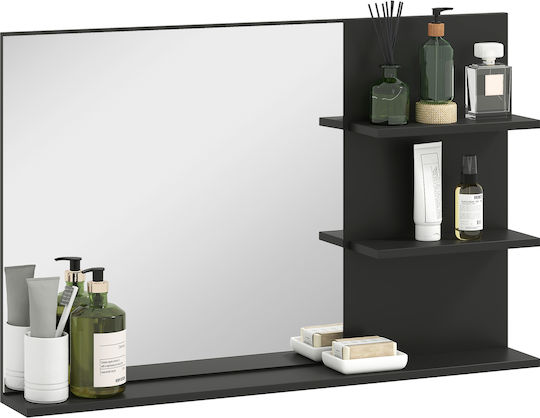 Kleankin 834-652V00BK Καθρέπτης από MDF με Ράφι 75x48cm Μαύρος
