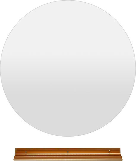 Costway BA8215DE Στρογγυλός Led από Μέταλλο με Ράφι 51x51cm Λευκός
