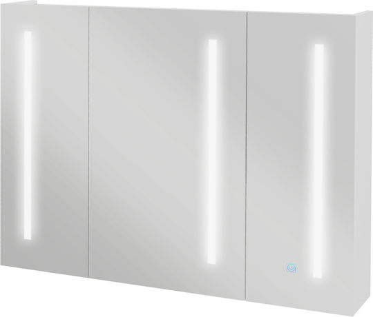Kleankin 834-641V00WT Καθρέπτης Led από MDF με Ράφι 90x15cm Λευκός