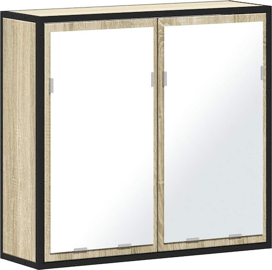vidaXL Καθρέπτης από Μέταλλο με Ντουλάπι 65x20cm