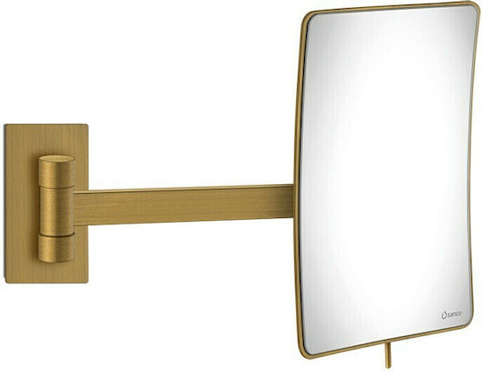 Sanco Magnifying Rectangular Bathroom Mirror with Metal Frame 15x21cm Bronze Matte