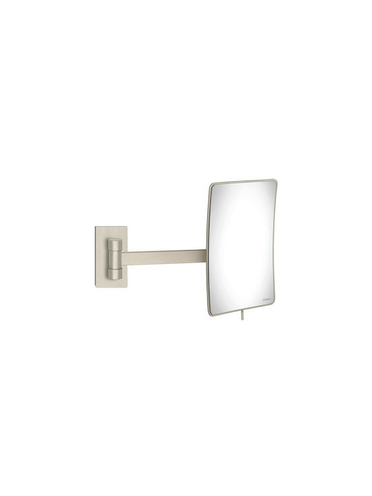 Sanco MR-305 Увеличаващ Правоъгълена Банско Огледало 18x24см Brushed Nickel
