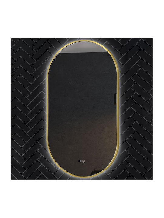 Imex Tokyo Oval Oglindă de Baie Lumini LED Atingere 50x90cm Auriu