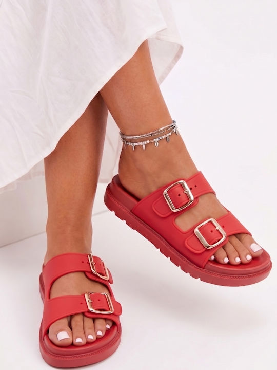 Flache Damen Sandalen Flatforms Rote