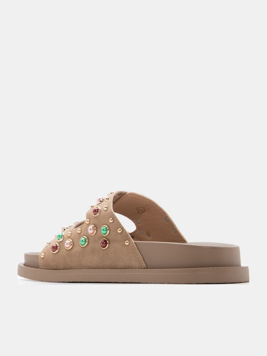 Flache Sandalen Für Damen Flatforms Beiges