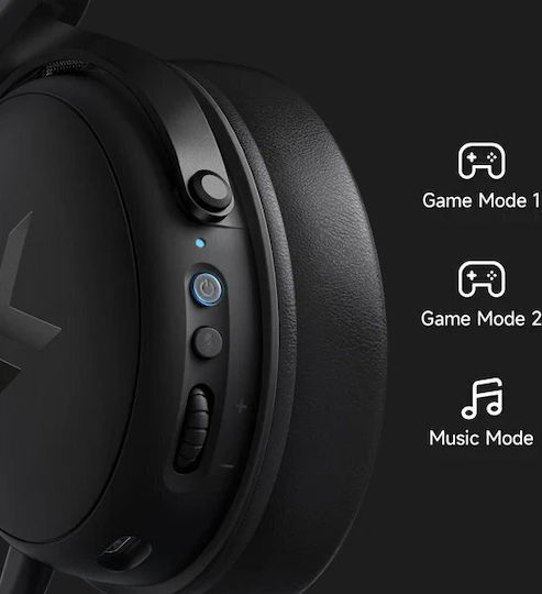 MCHOSE V9 Pro Ασύρματο Over Ear Gaming Headset με σύνδεση Bluetooth Icy White for PC