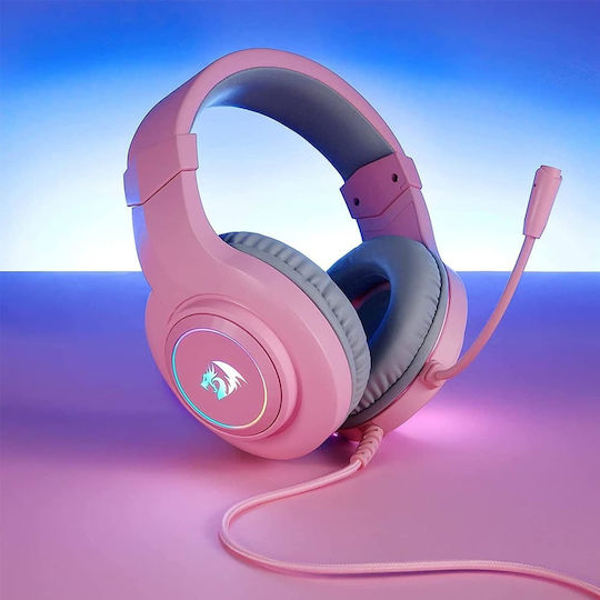 Redragon H270 Mento On Ear Gaming Headset με σύνδεση 3.5mm Ροζ