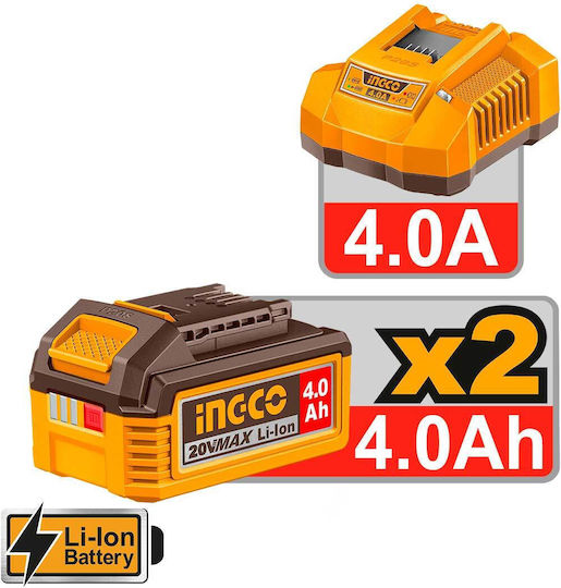 Ingco Battery Staple Gun 20V 2x4Ah for Nails