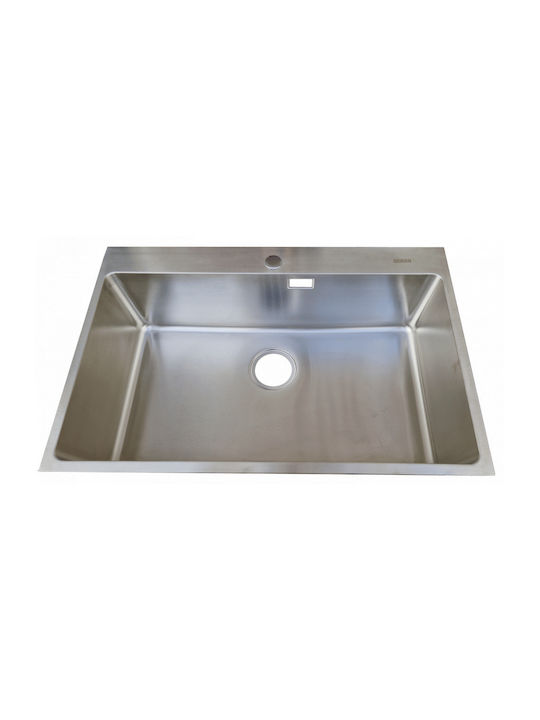Geman Drop-In Spüle Inox B76xT50cm Silber