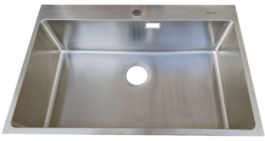 Geman 33150087 Ένθετος Inox Μ76xΠ50cm Ασημί