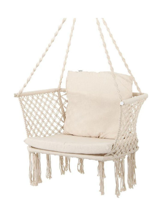 Royokamp Hängesessel Stoff Beige 78x78x64cm