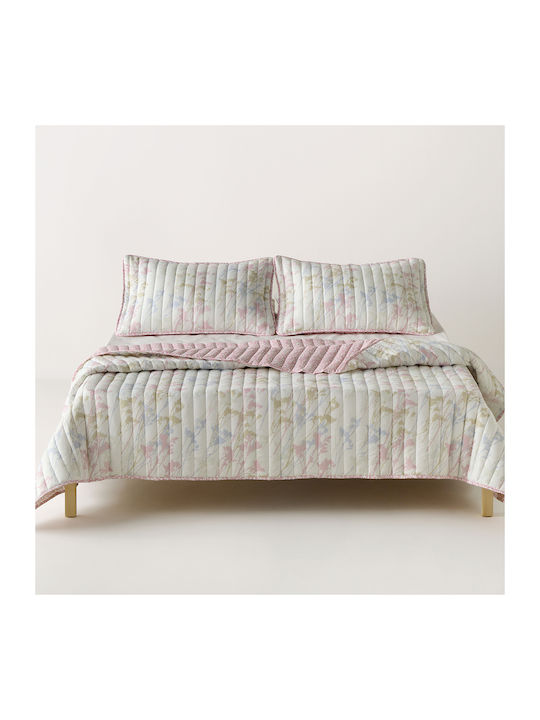 Kentia Breza Tagesdecken Set Mikrofaser Dusty Pink 160x220cm 2 Stück