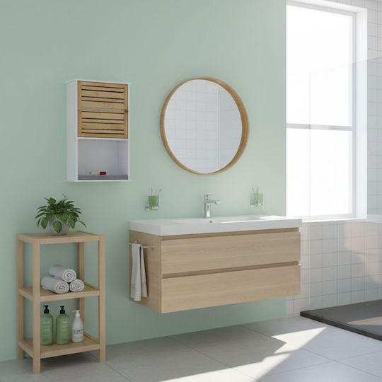Relaxdays Dulap De Baie 40x20x70cm Lemn Natural