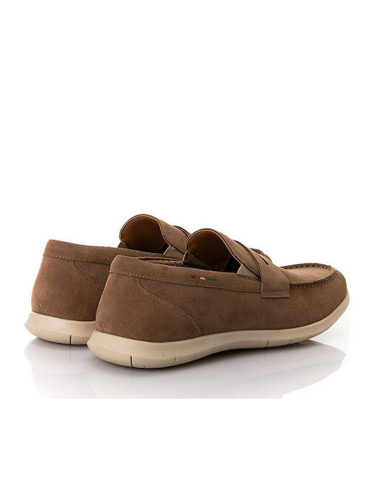 Suede Men's Moccasins in Pink Colour