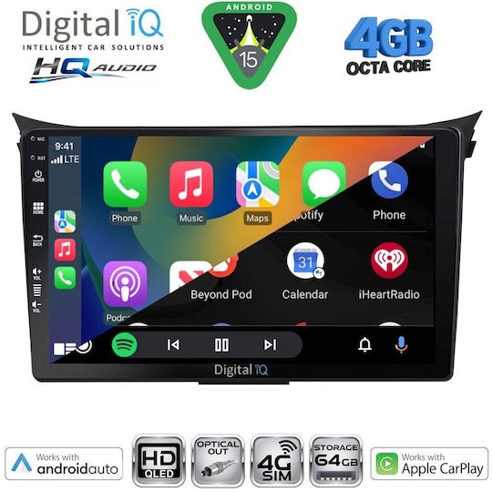 Digital IQ Car Audio System for Hyundai i30 2012-2017 Bluetooth USB WiFi GPS Apple CarPlay Android Auto with 9" Touch Screen