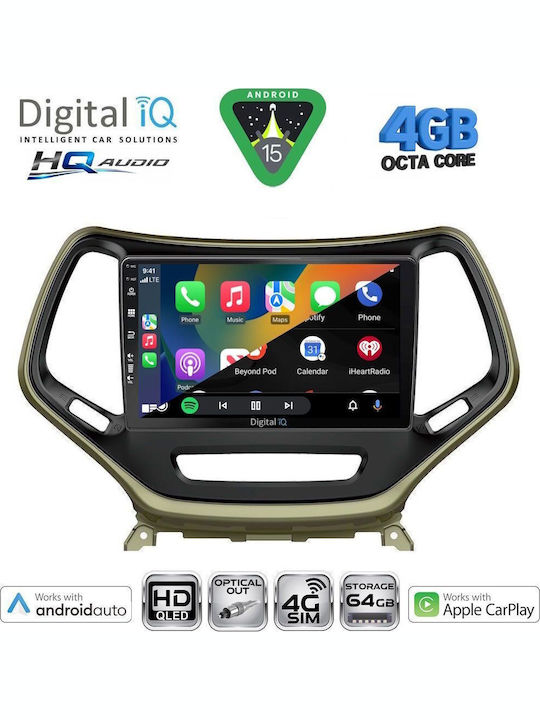 Digital IQ Car Audio System for Jeep Cherokee / Liberty 2007-2014 (Bluetooth/USB/WiFi/GPS/Apple CarPlay/Android Auto) with 10" Touch Screen