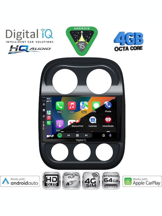 Digital IQ Auto-Audiosysteme für Jeep Compass / Patriot 2007-2016 (Bluetooth/USB/Eingebautes Wi-Fi / 3G/GPS/Apple CarPlay/Android Auto) mit Touchscreen 10 Zoll