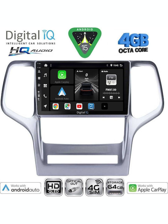 Digital IQ Car Audio System for Jeep Grand Cherokee 1999-2004 (Bluetooth/USB/WiFi/GPS/Apple CarPlay/Android Auto) with 9" Touch Screen