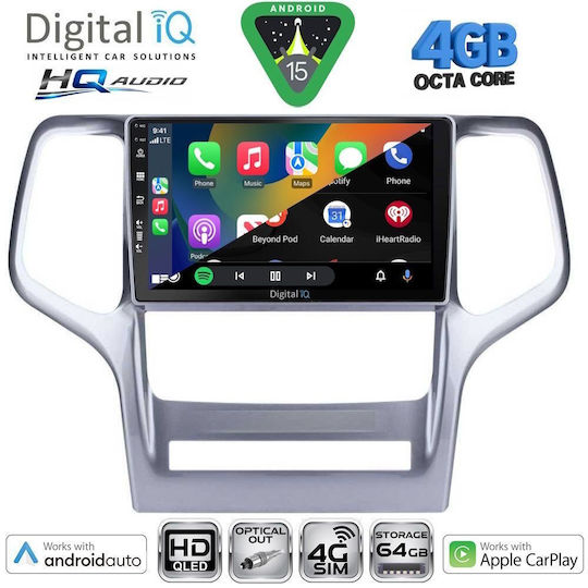 Digital IQ Car Audio System for Jeep Grand Cherokee 1999-2004 (Bluetooth/USB/WiFi/GPS/Apple CarPlay/Android Auto) with 9" Touch Screen