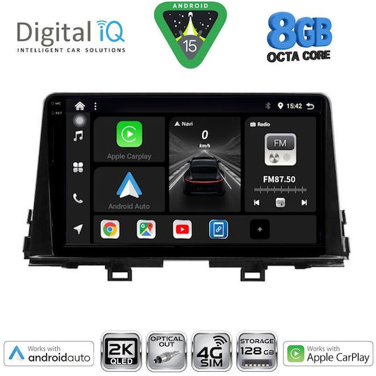 Digital IQ Ηχοσύστημα Αυτοκινήτου για Kia Picanto 2021 (Bluetooth/USB/WiFi/GPS/Apple-Carplay/Android-Auto) με Οθόνη Αφής 9"