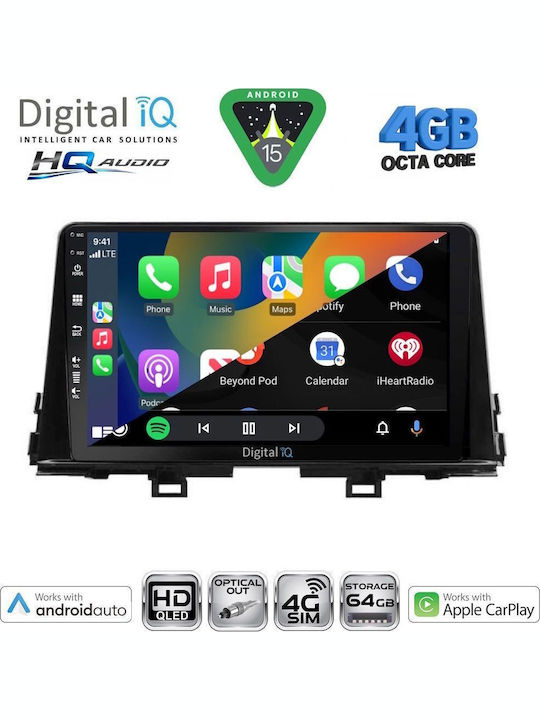 Digital IQ Car Audio System for Kia Rio 2005-2011 Bluetooth USB WiFi GPS Apple CarPlay Android Auto with 9" Touch Screen