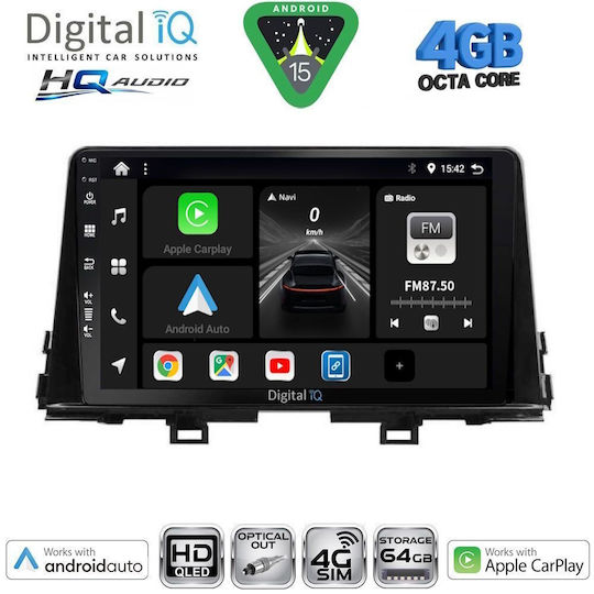 Digital IQ Car Audio System for Kia Rio 2005-2011 Bluetooth USB WiFi GPS Apple CarPlay Android Auto with 9" Touch Screen